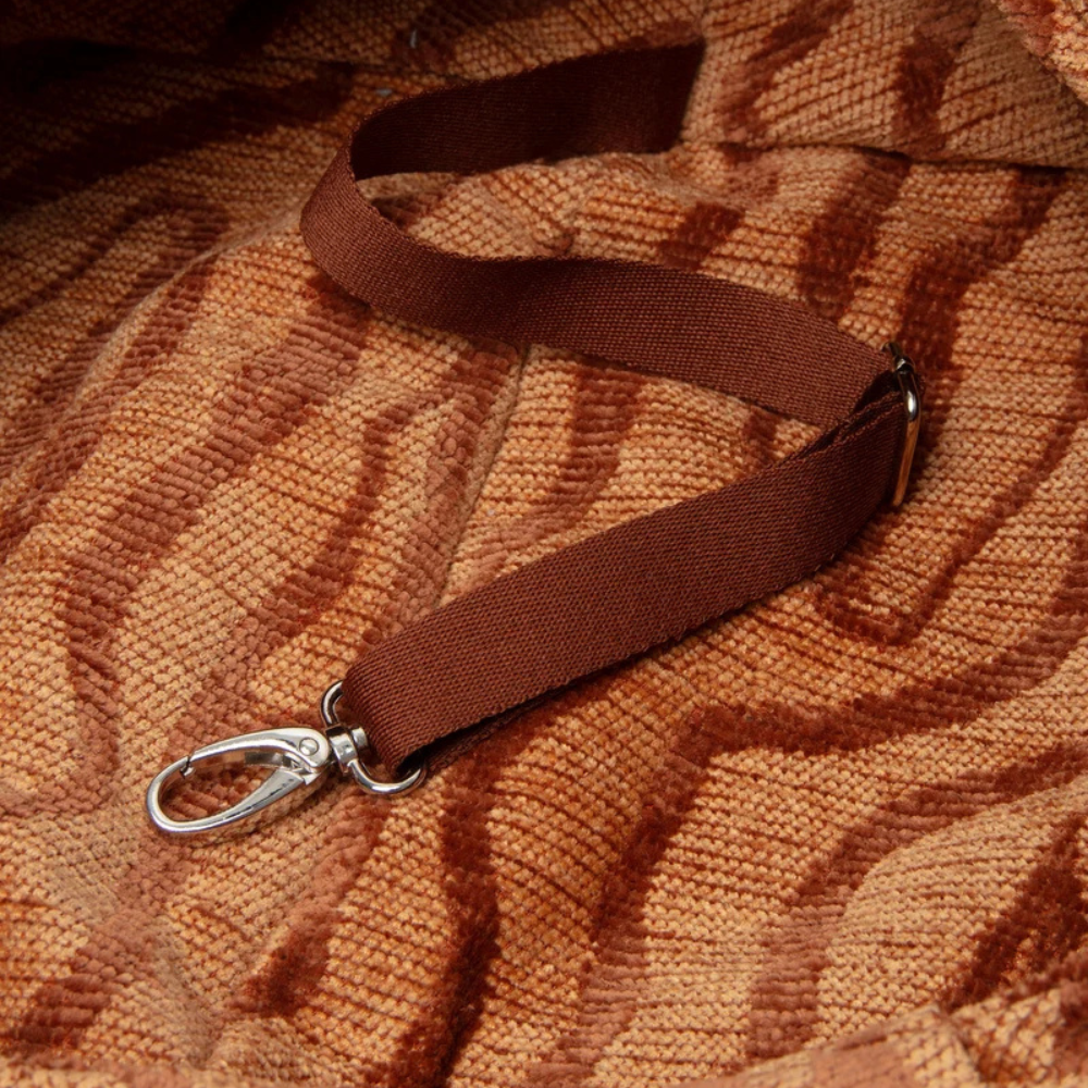 Befestigung Kurzleine Innen Ethnic Hundetragetasche Beige/Brown - DOGGUO