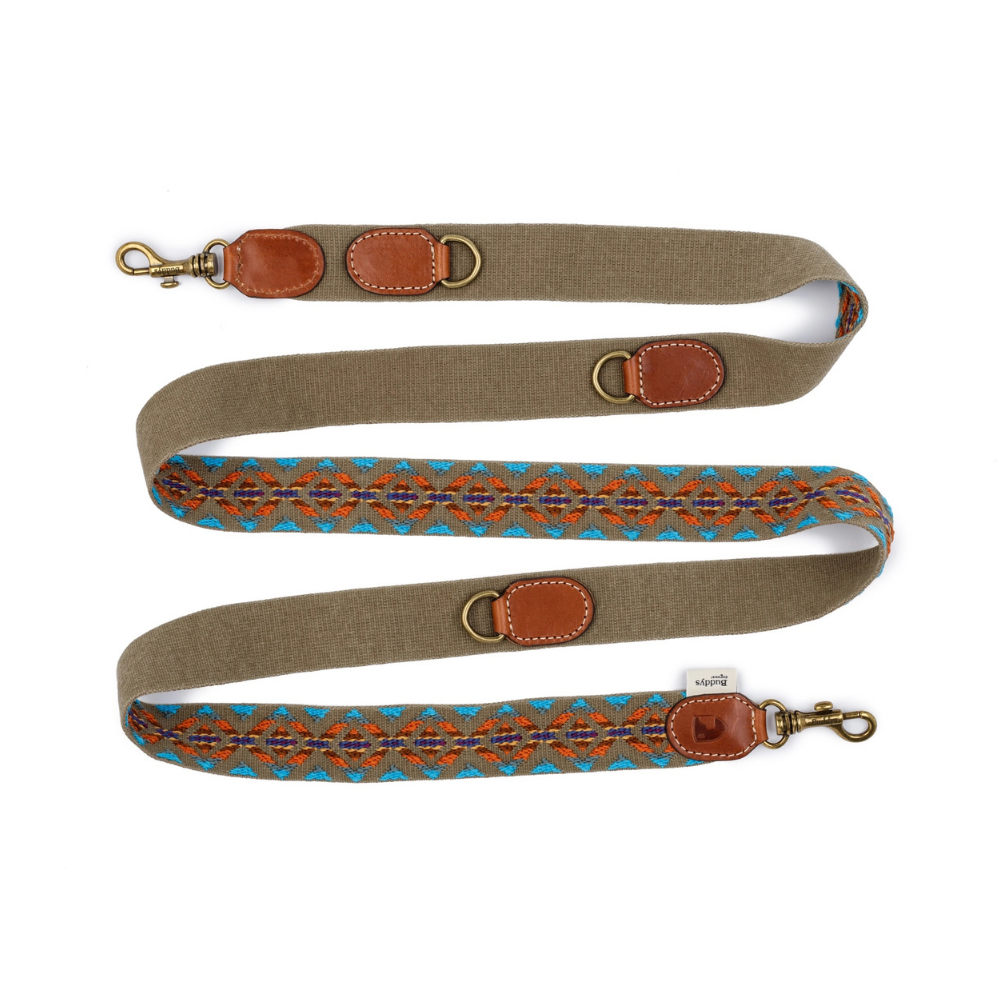 Befestigungen Hundeleine Peruvian ETNA Grün verstellbar - Buddys Dogwear