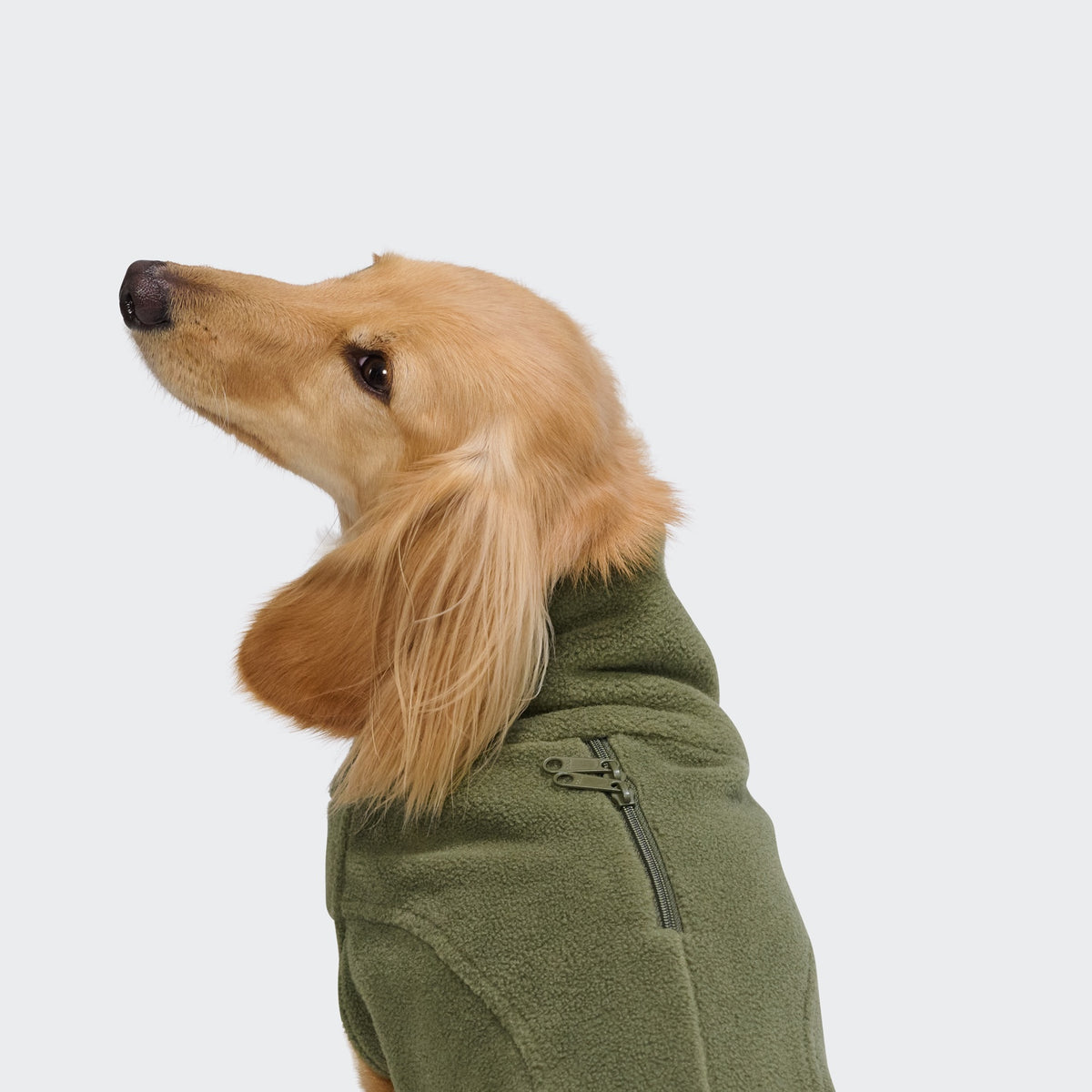 Cloud7 Aktiv Body Warmer DACKEL Fleece Khaki Tragebild 2