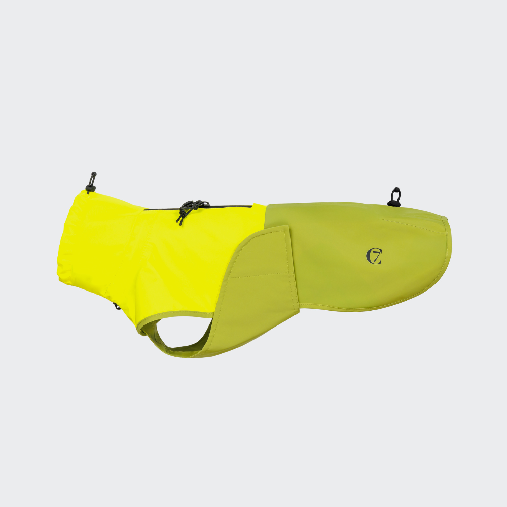 Cloud7 AKTIV Dackel Hunderegenmantel Neon Green-Light Olive