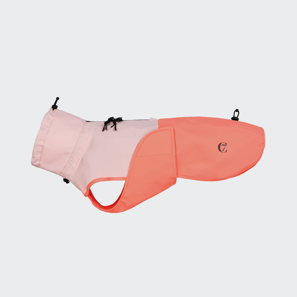 Cloud7 AKTIV Dackel Hunderegenmantel Peach-Neon Peach