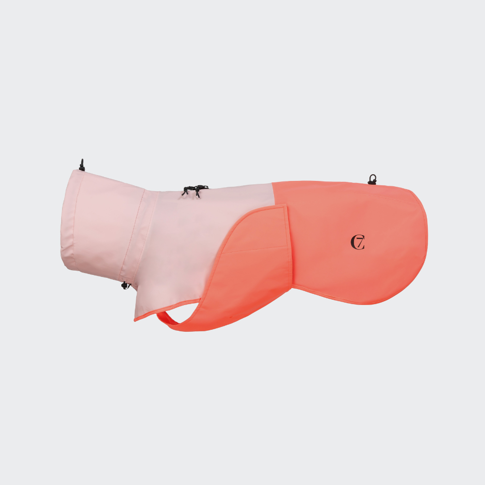 Cloud7 AKTIV Hunderegenmantel Peach-Neon Peach