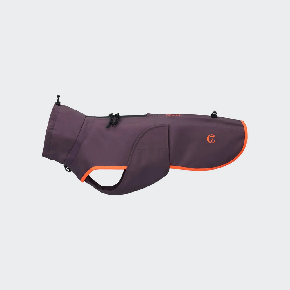 Cloud7 AKTIV DACKEL Hunderegenmantel Aubergine-Orange