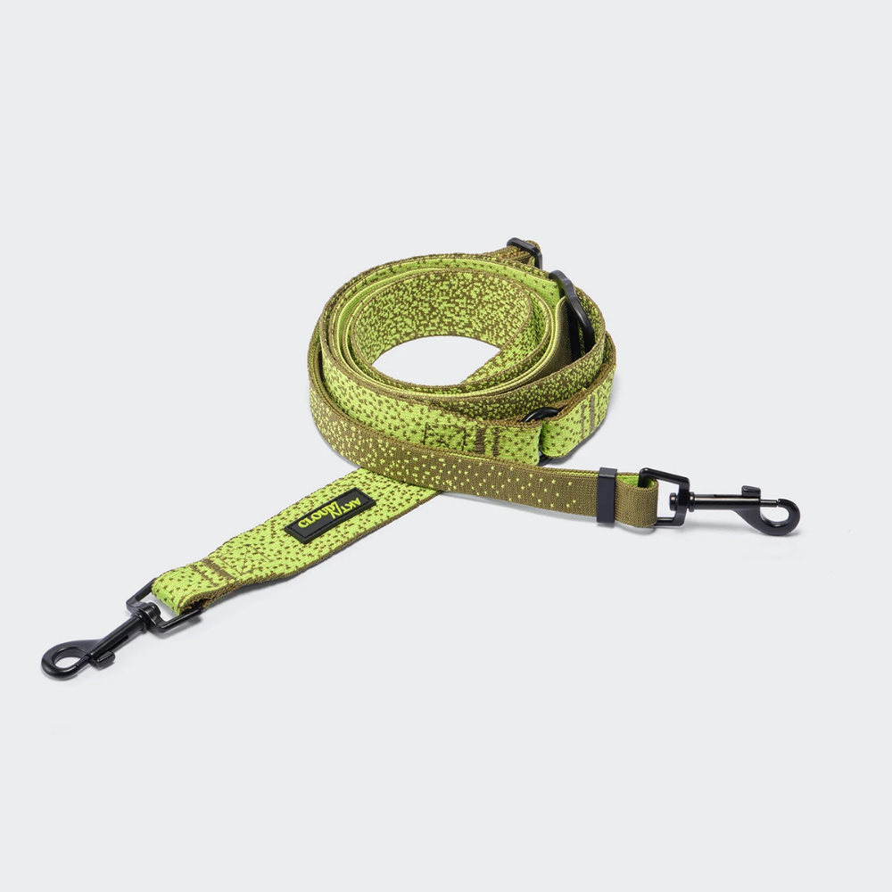 Cloud7 AKTIV Handsfree Hundeleine L-3 Knit Khaki / Neon Green