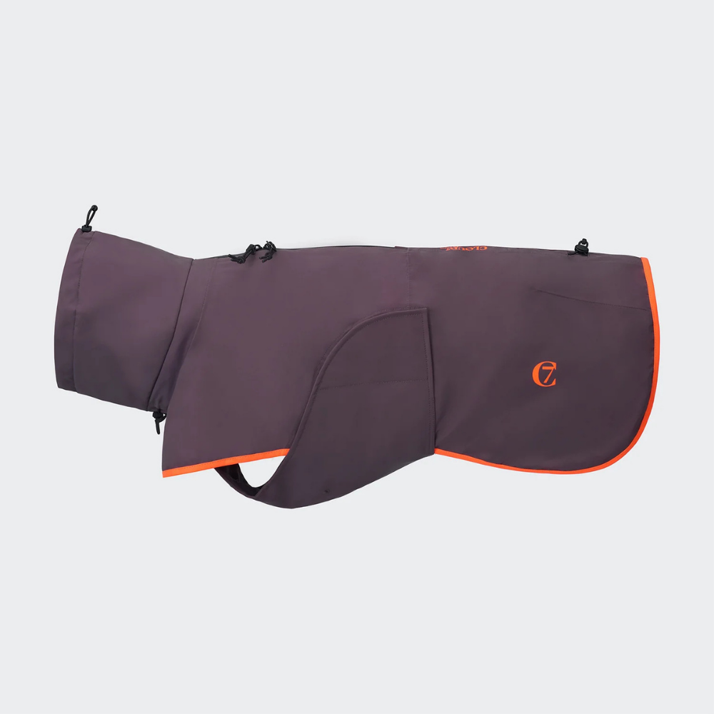 Cloud7 AKTIV Hunderegenmantel Aubergine-Orange