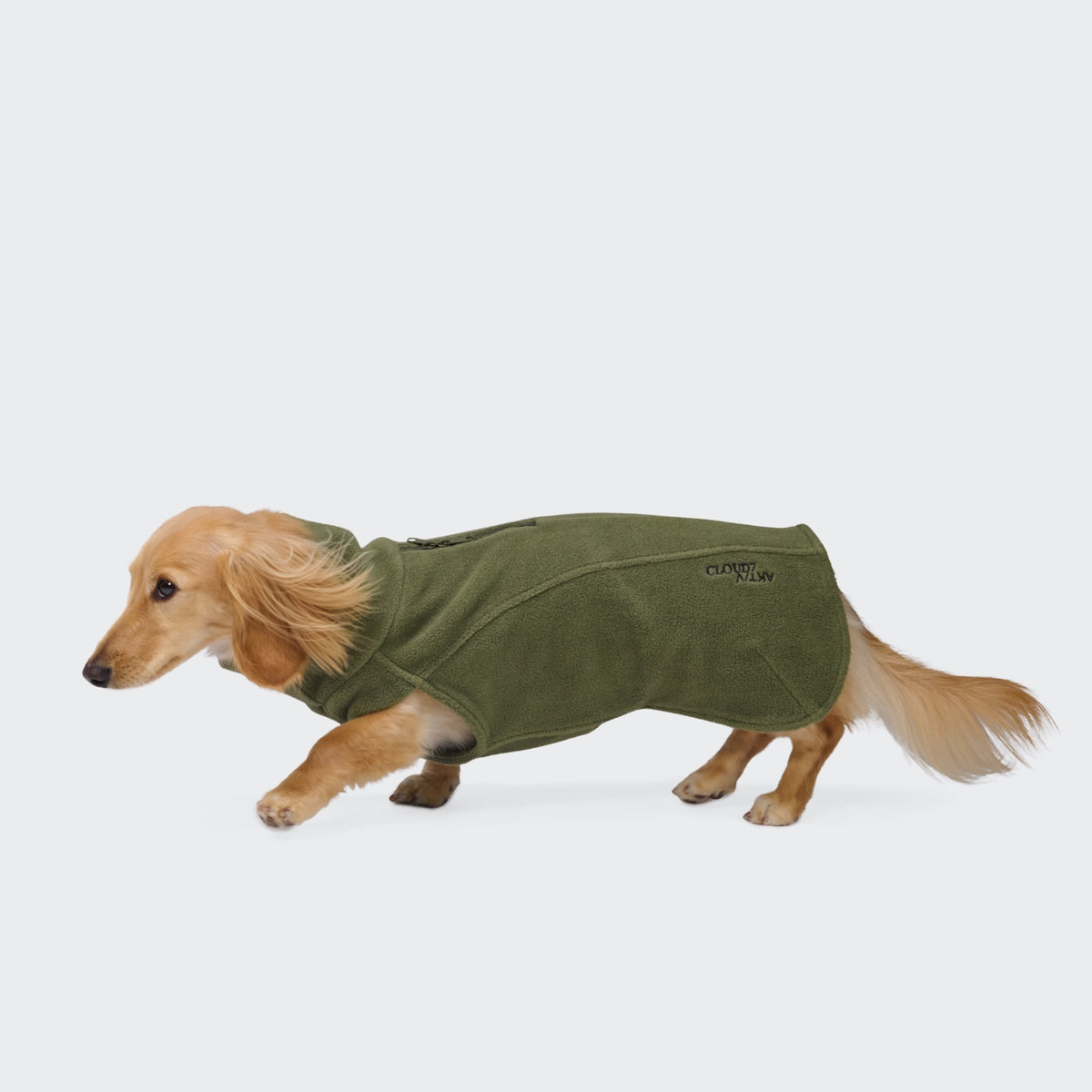 Cloud7 Aktiv Body Warmer DACKEL Fleece Khaki Tragebild