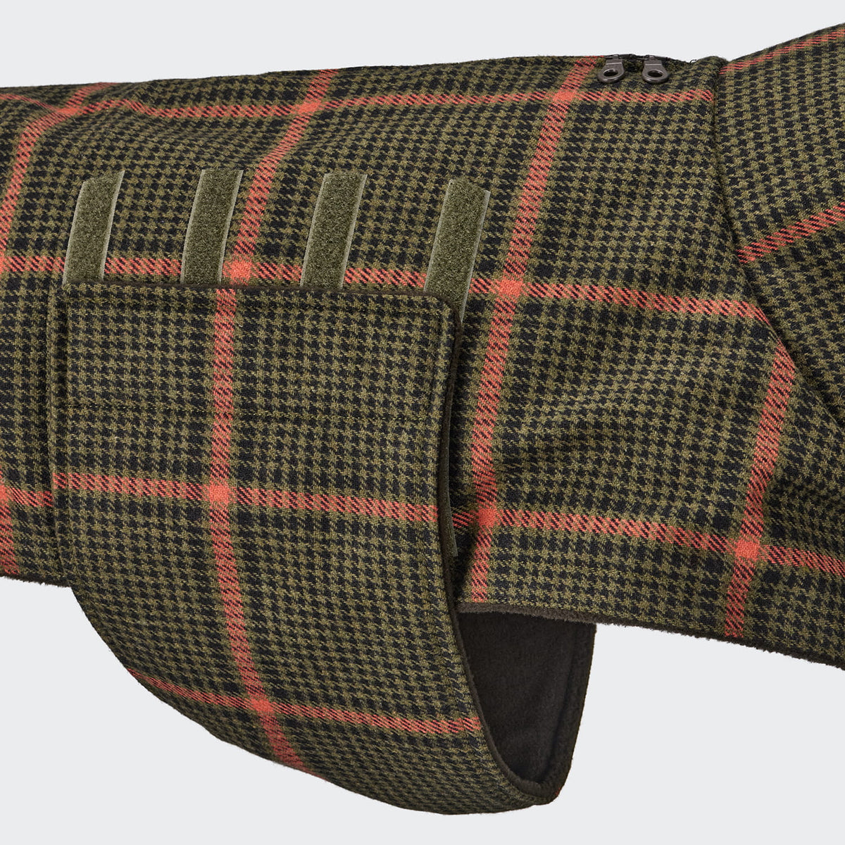 Cloud7 Hundemantel Brooklyn Flanell Tartan Green Bauchschutz mit Klettverschluss