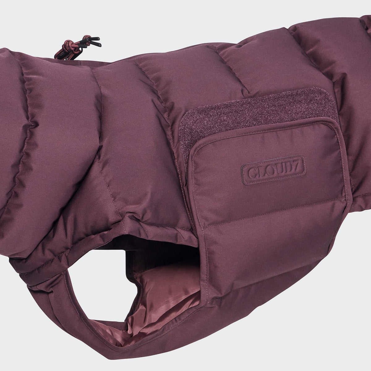 Cloud7 Hundemantel Winter ALASKA Aubergine Bauchschutz mit Klettverschluss
