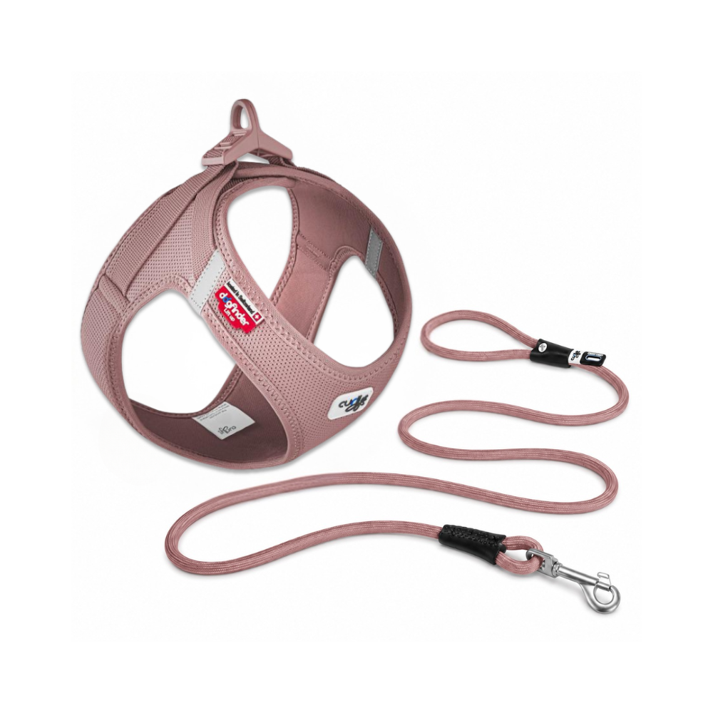 Curli Air-Mesh Geschirr & Stretch Comfort Leine Rose