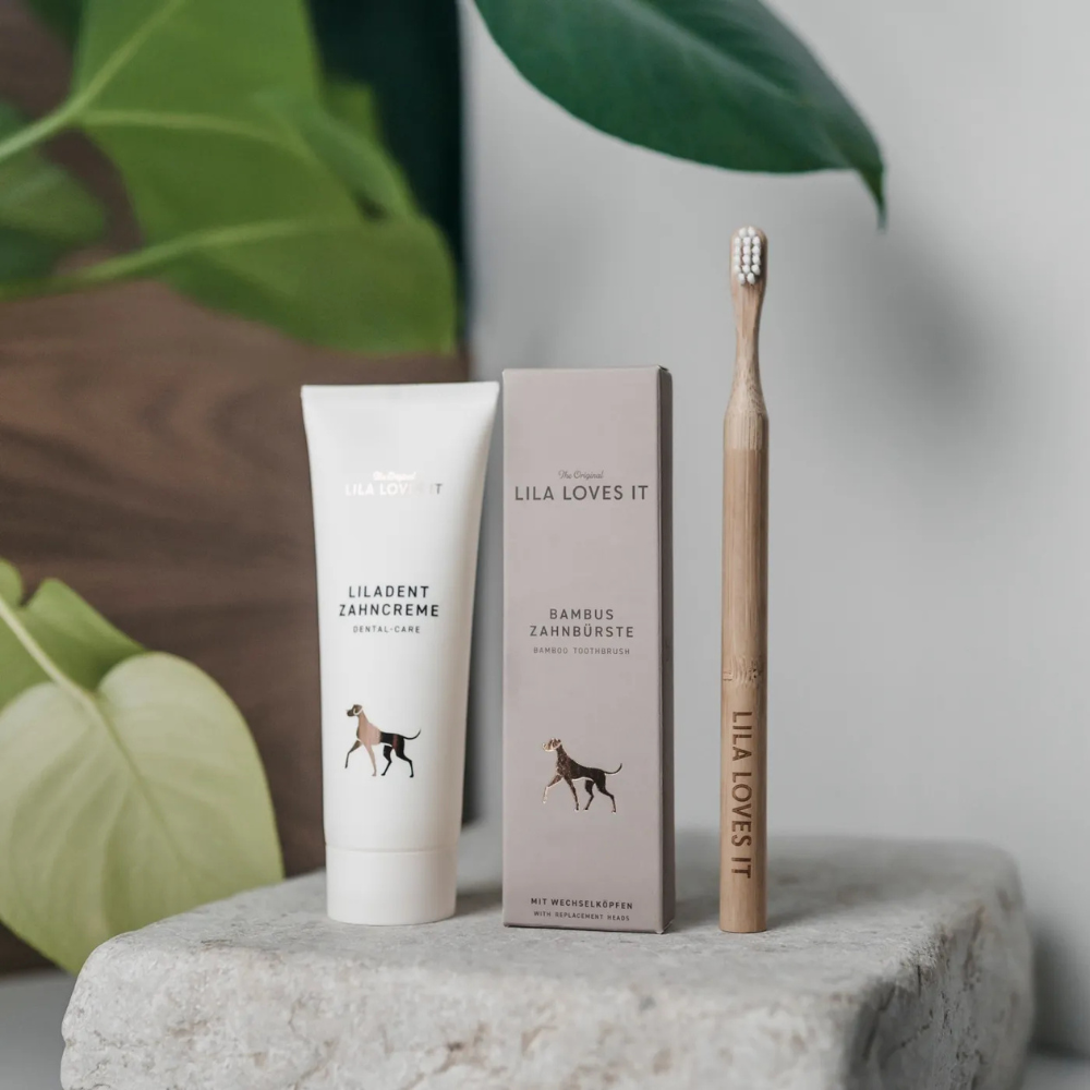 Dekobild Hundezahnbürsten Set Zahnpflege - LILA LOVES IT