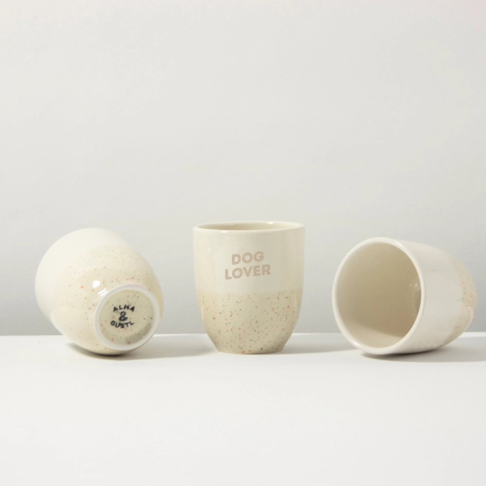 Dekobild 300 ml Becher Dog Lover Sand - Alma & Gustl