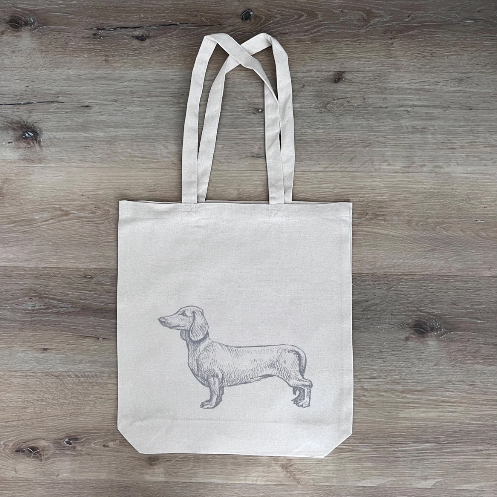 Dekobild Baumwolltasche mit Dackel - 17;30