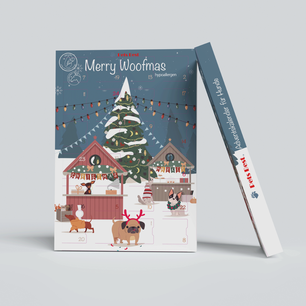 Dekobild Hunde-Adventskalender mit hypoallergenen Leckerchen 2025 - Pets Best