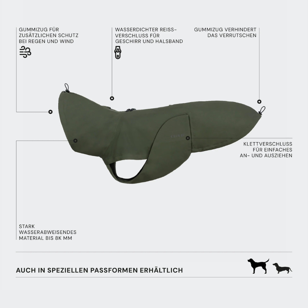 Details & Informationen Cloud7 Hunderegenmantel Dublin 2.0 Dark Olive
