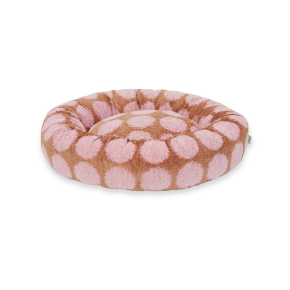 Dot Hundekissen rund Mocha/Pink - DOGGUO