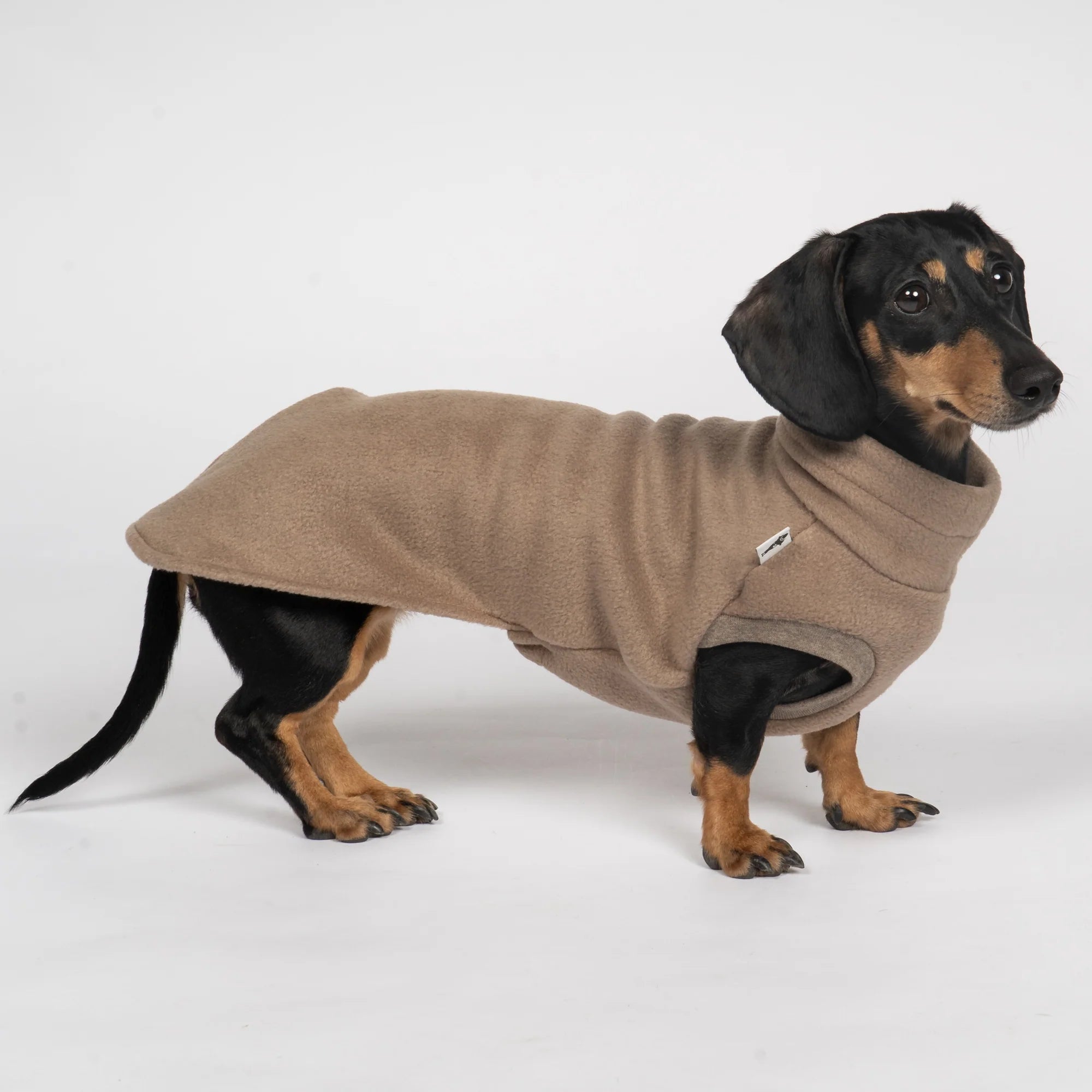 KARMA HUND Fleece Shirt für Dackel in Walnut