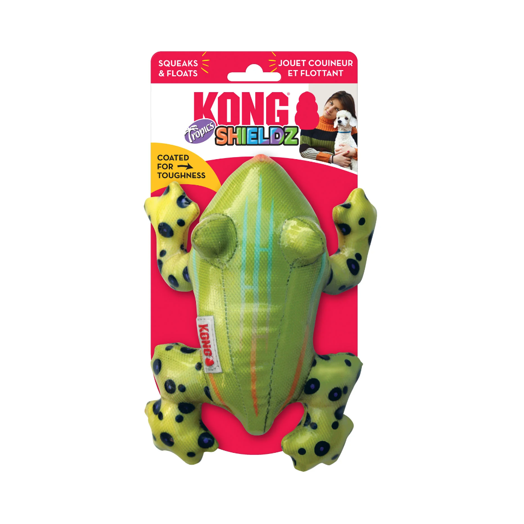 Verpackung KONG® Hundespielzeug Shields Tropics Frosch