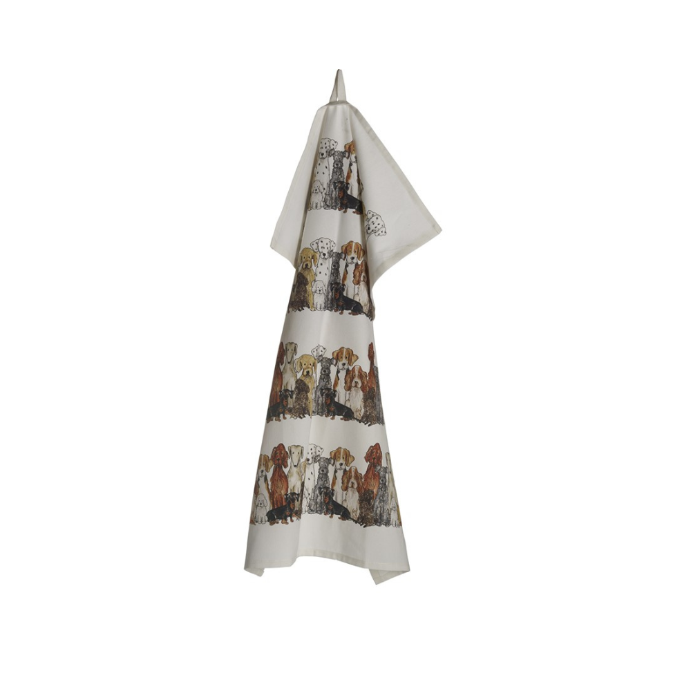 Geschirrtuch Hunde hängend, recycelte Baumwolle, 50x70cm - Nääsgränsgarden