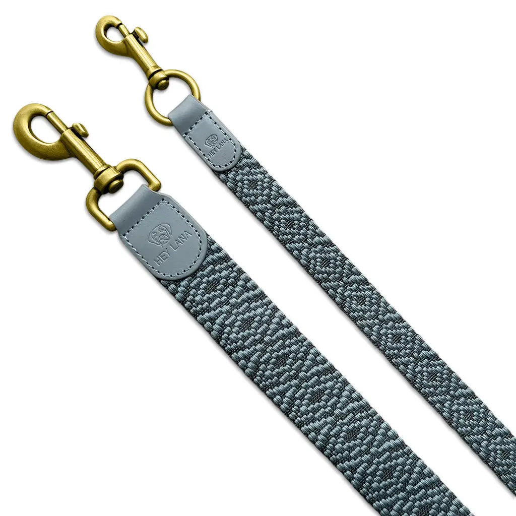 Hundeleine Blau Grau 3-fach verstellbar
