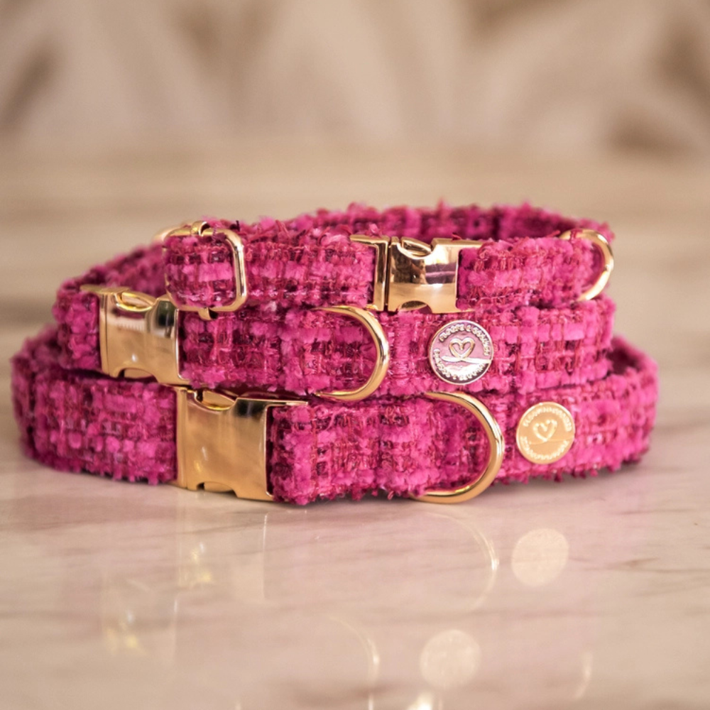 Größenübersicht Halsband Tweed CHLOE Pink - floofs & cookies