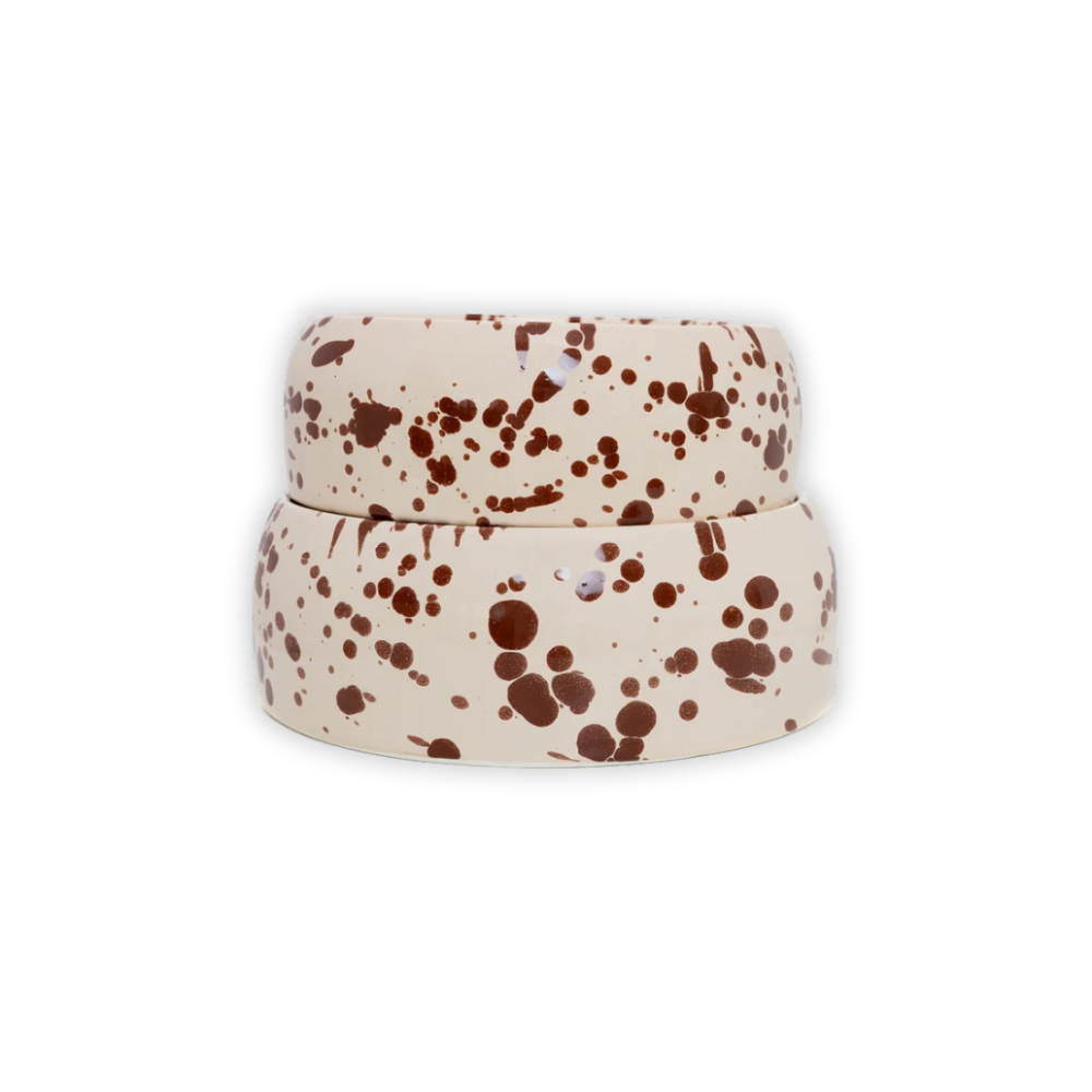 Größenvergleich Splash Keramiknapf Beige/Brown - DOGGUO
