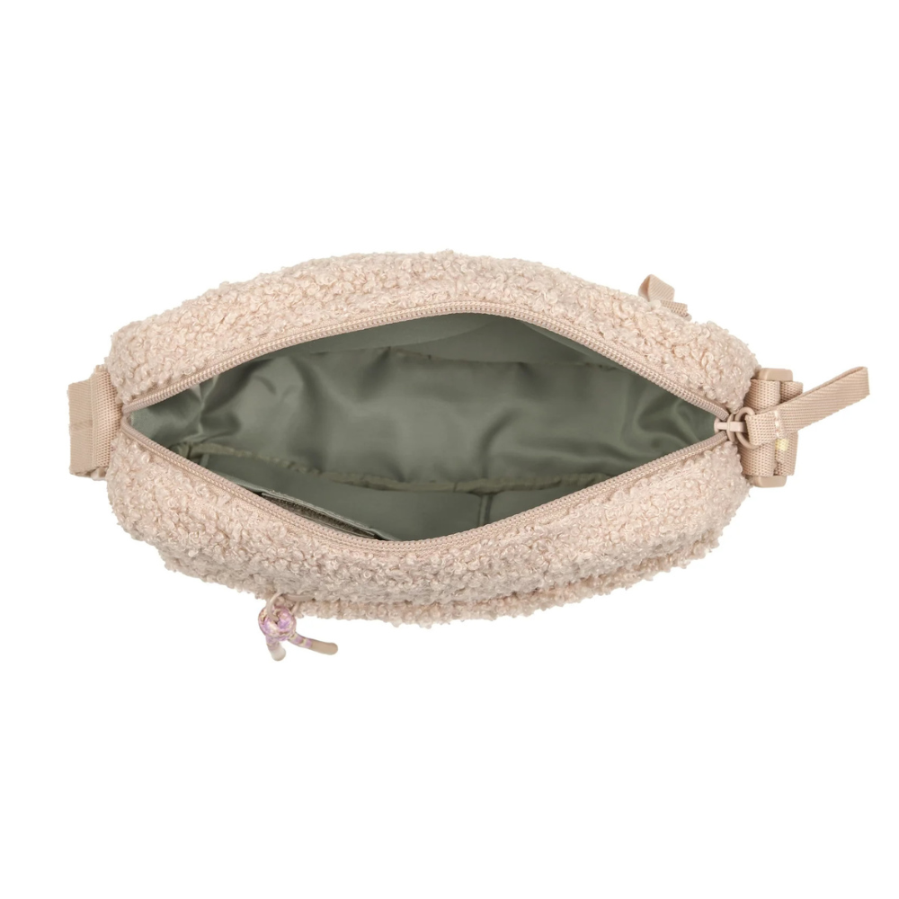 Großes Fach mit Reißverschluss Gassitasche Square Bag NOKA Teddy Beige - PALOPA