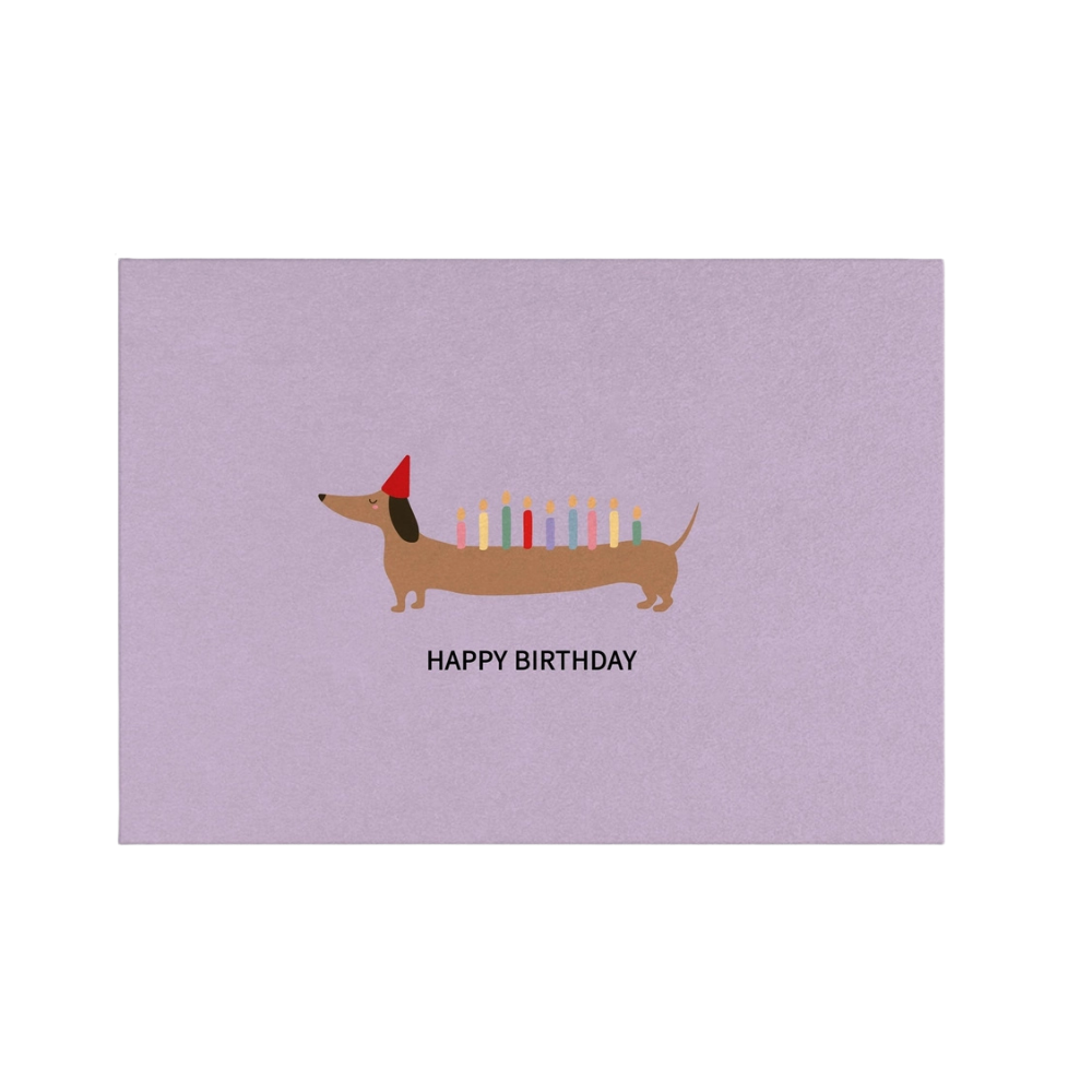 Grußkarte Geburtstag Dackel mit Kerzen - Naturbedacht