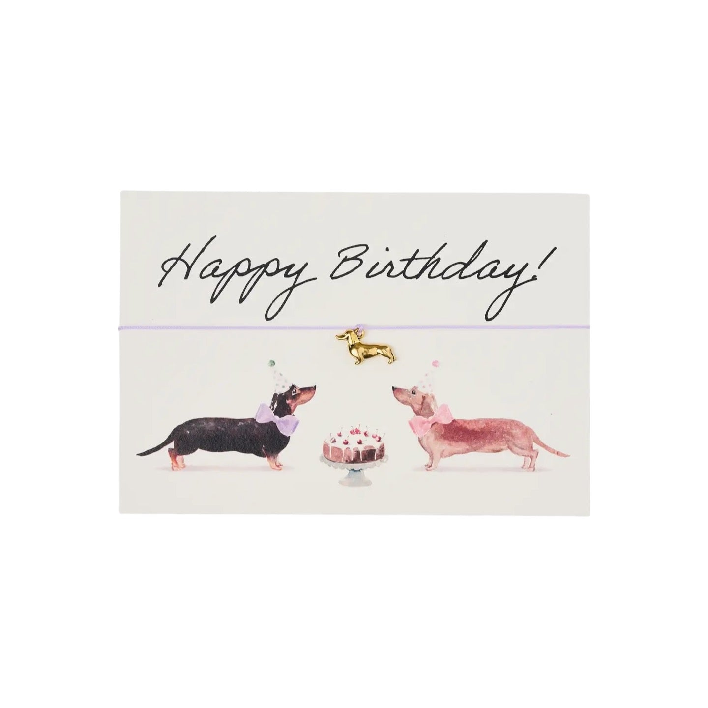 Grußkarte | Armbandkarte: Happy Birthday Dachshunde by Vivi.