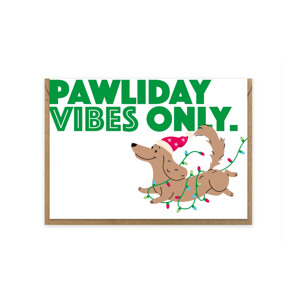 Grußkarte mit Umschlag "Pawliday Vibes only" – Tierische Weihnachtsgrüße - 17;30