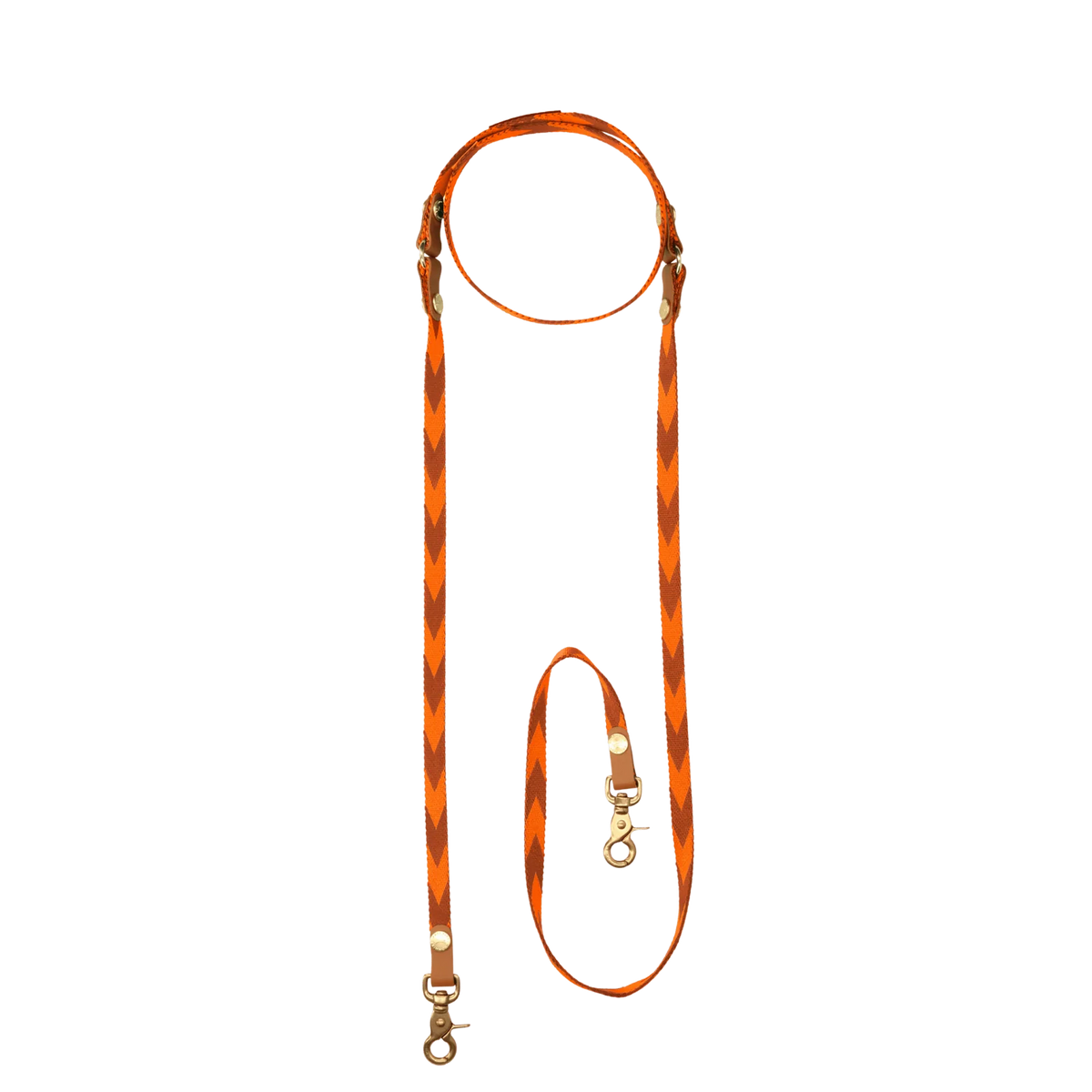 Chommies Hands-Free Dog Leash verstellbare Leine Cognac Orange Mini