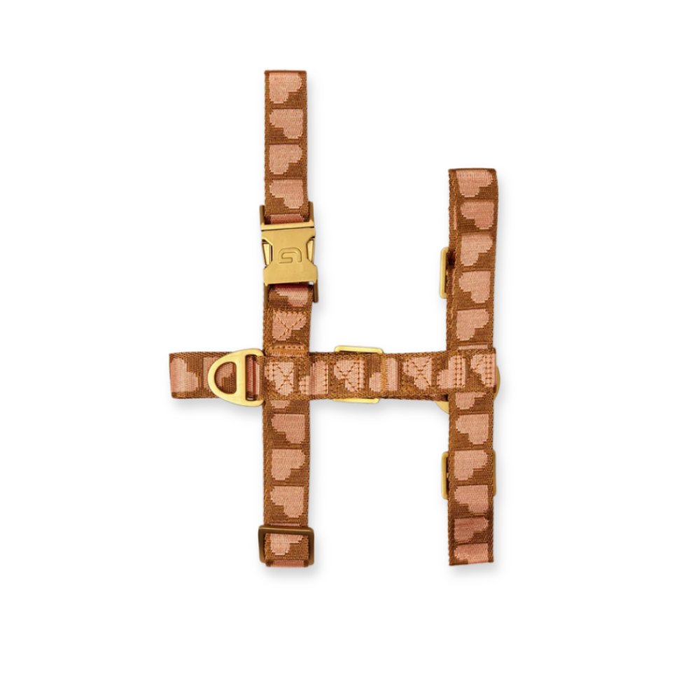 Heart Hundegeschirr Brown/Apricot - DOGGUO