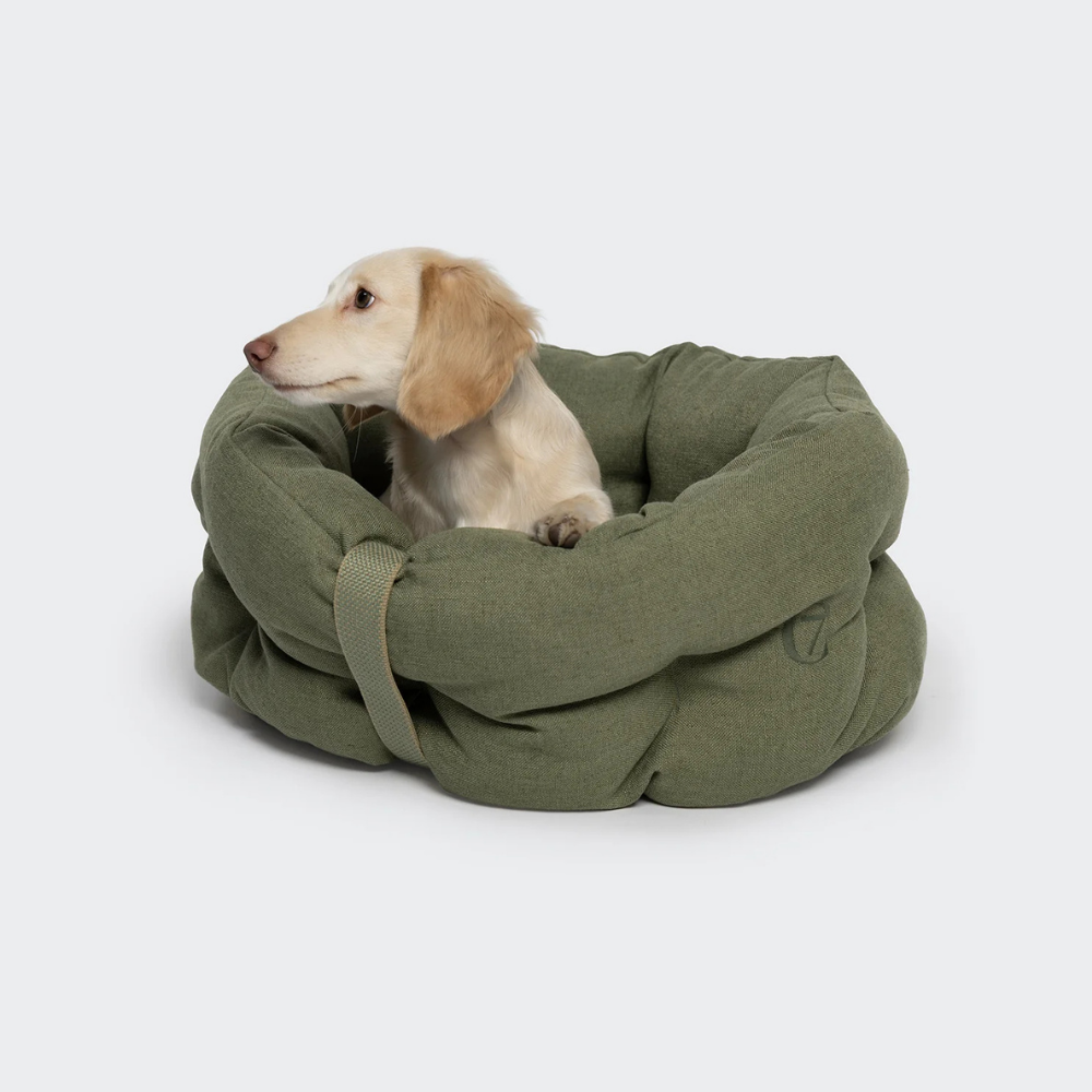 Hund in Cloud7 LTTL Hundebett Snoozy Linen-Mix Moss