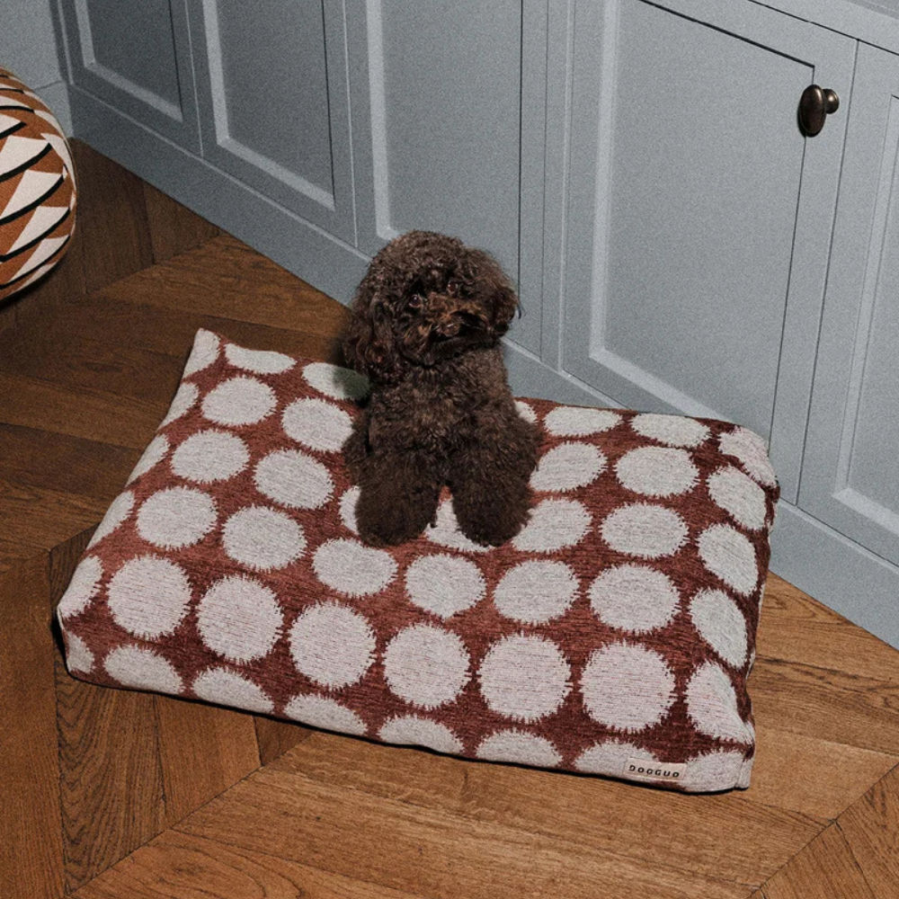 Hund auf Dot Hundekissen Brown/Blue - DOGGUO