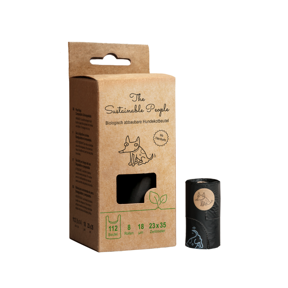 Hundekotbeutel mit Henkel biologisch abbaubar & kompostierbar - The Sustainable People