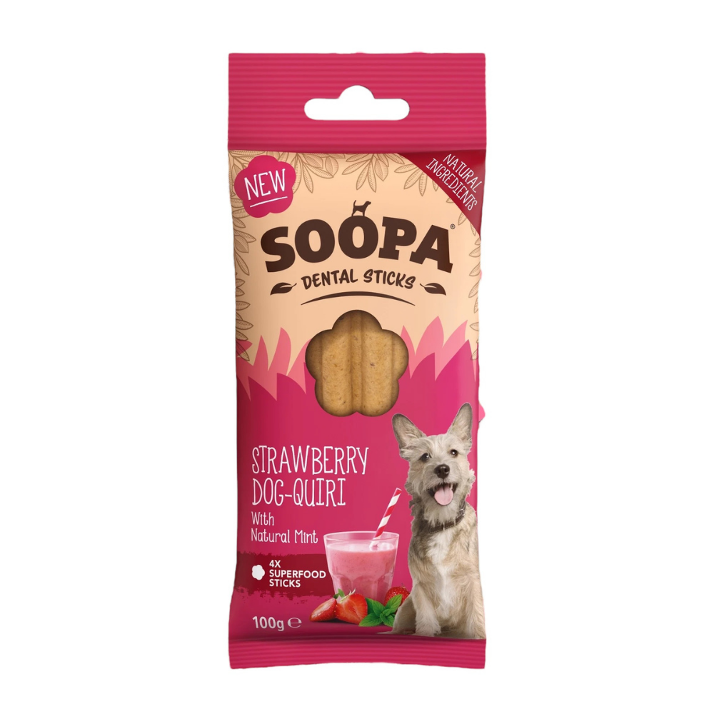 Hundeleckerli Erdbeer-Hunde-Quiri Dental Sticks - Soopa