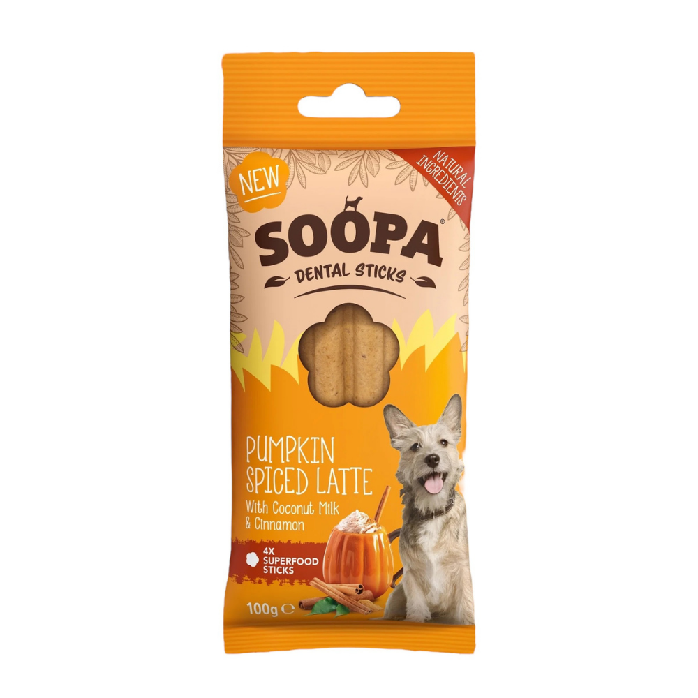 Hundeleckerli Kürbis Spiced Latte Dental Sticks - Soopa