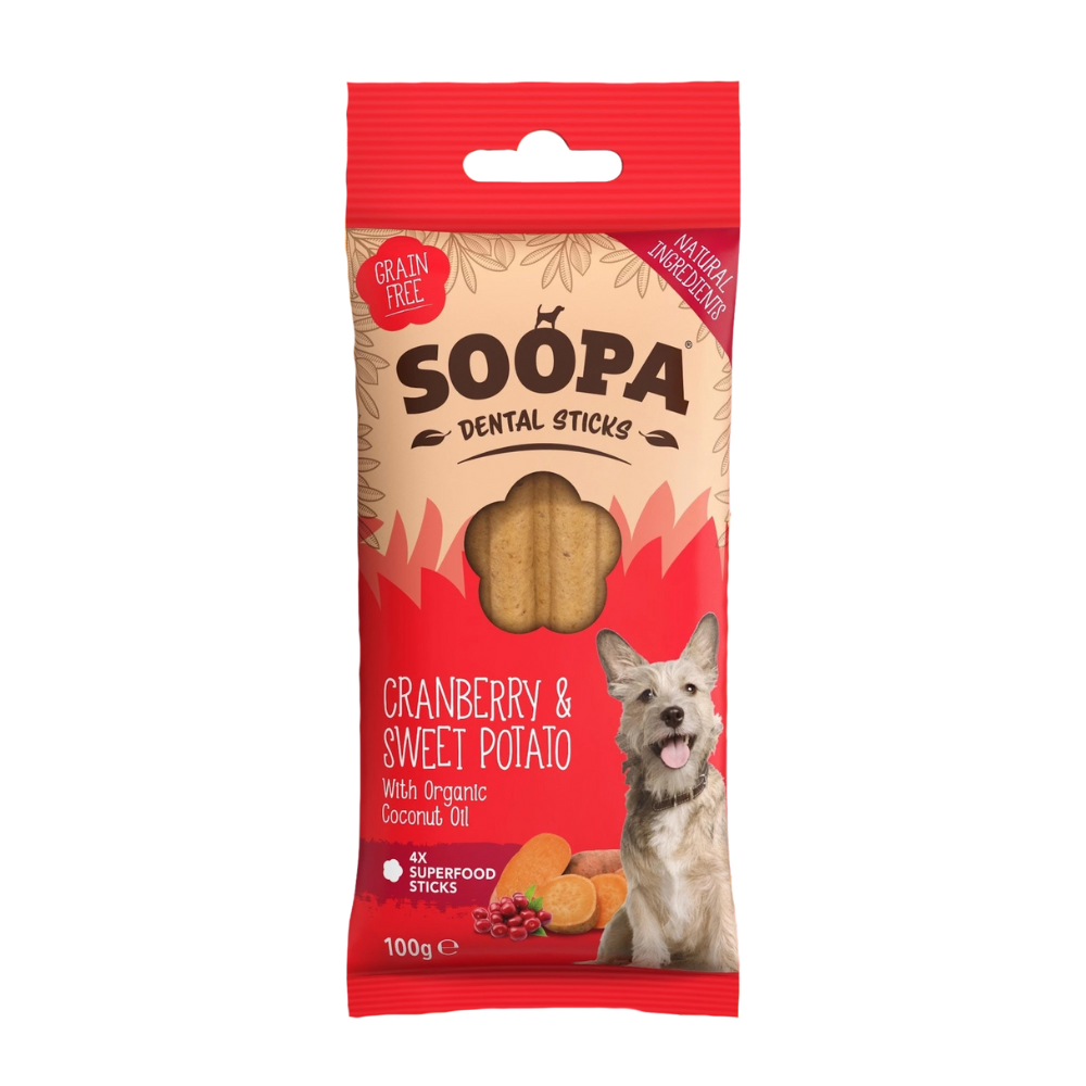 Hundeleckerli Preiselbeeren & Süßkartoffeln Dental Sticks - Soopa