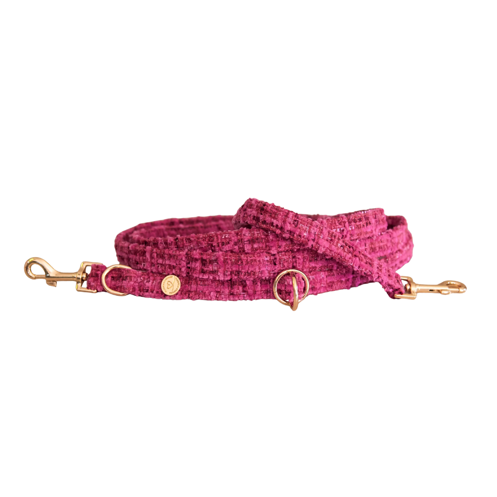 Hundeleine Tweed CHLOE Pink verstellbar - floofs & cookies