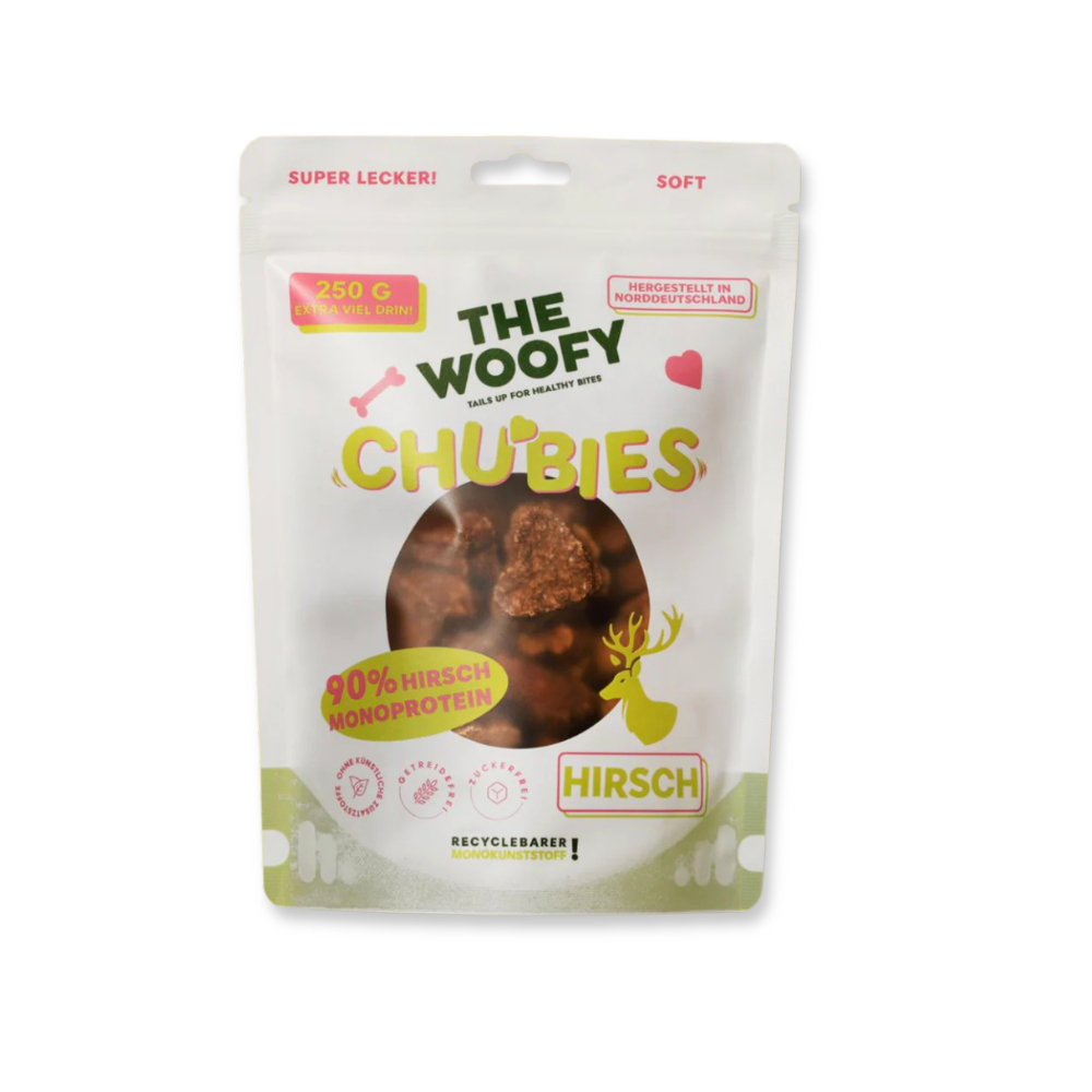 Hundesnack Monoprotein Chubies Hirsch - THE WOOFY