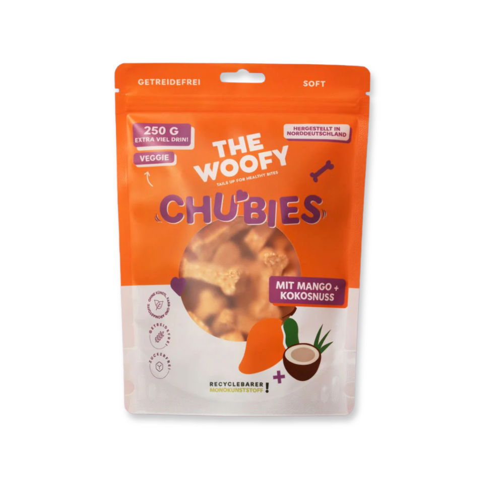 Hundesnack Veggie Chubies Mango & Kokosnuss - THE WOOFY