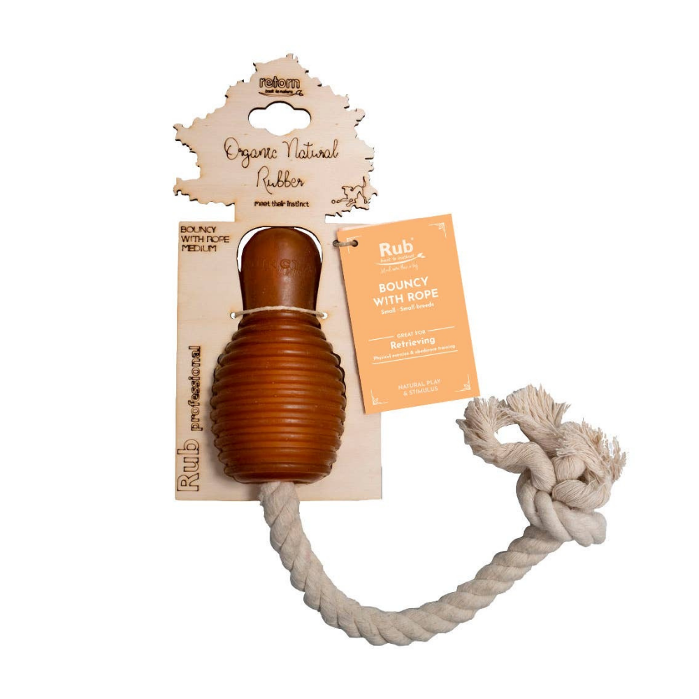 Hundespielzeug Rub Bouncy & Rope Medium - retorn