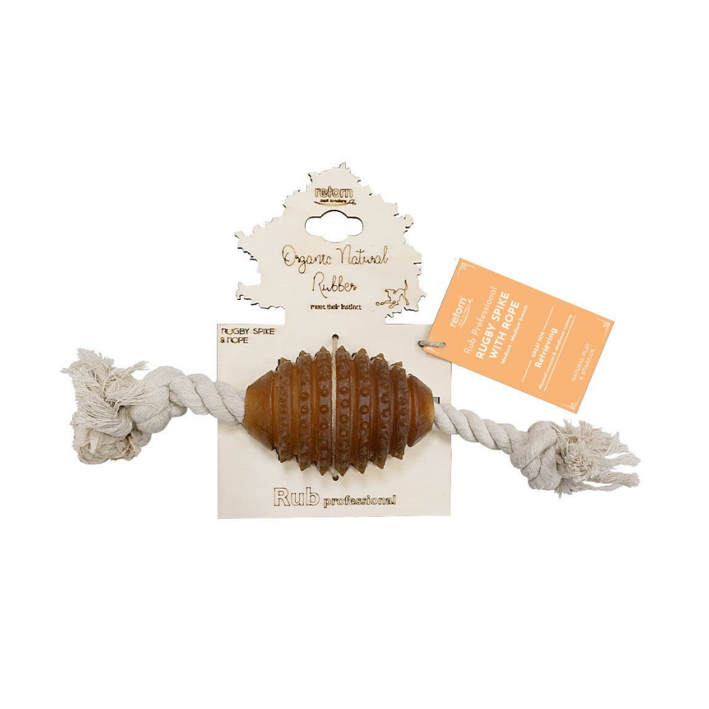 Hundespielzeug Rub Rugby Spike & Rope - retorn