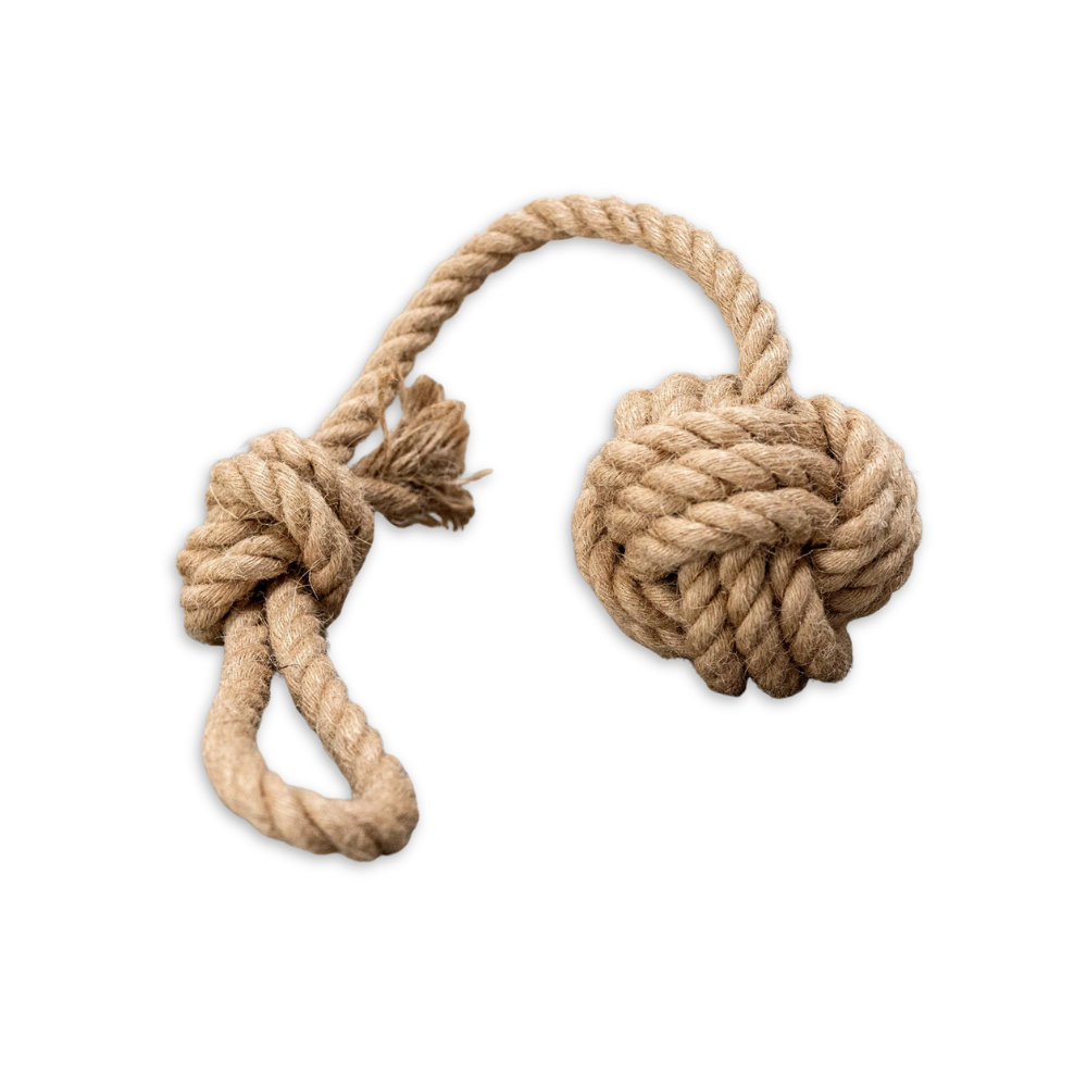 Hundespielzeug Schleuderball aus Hanfseil - Laboni