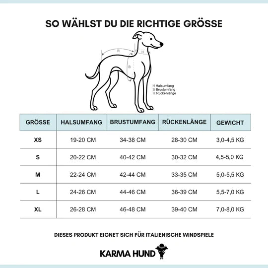 KARMA HUND Longshirt Teddy für ital. Windspiele in Dark Olive