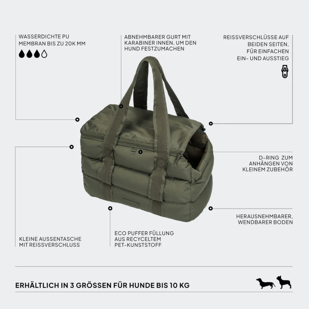 Infografik Cloud7 Hundetasche MONTREAL Light Olive