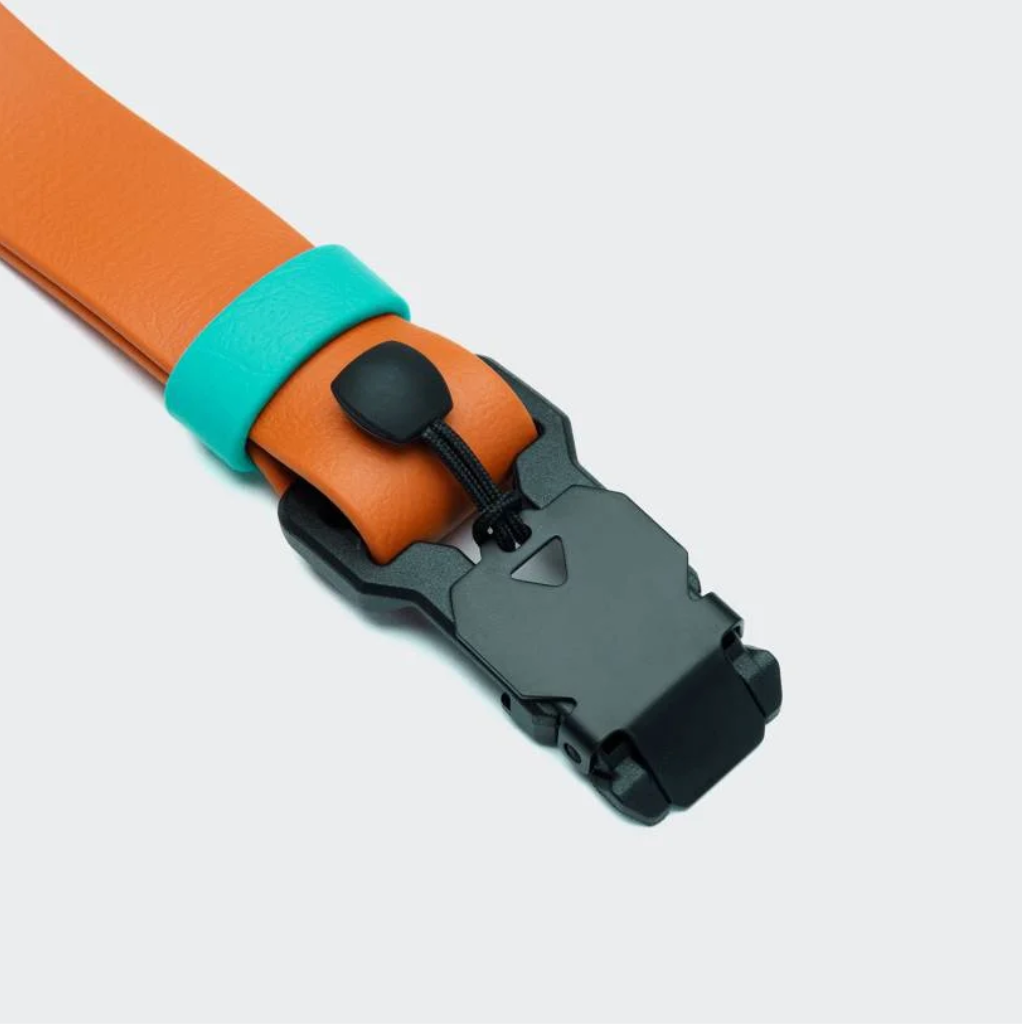 Verschluss 2 Cloud7 Hundehalsband BioThane Ipanema Orange-Aqua