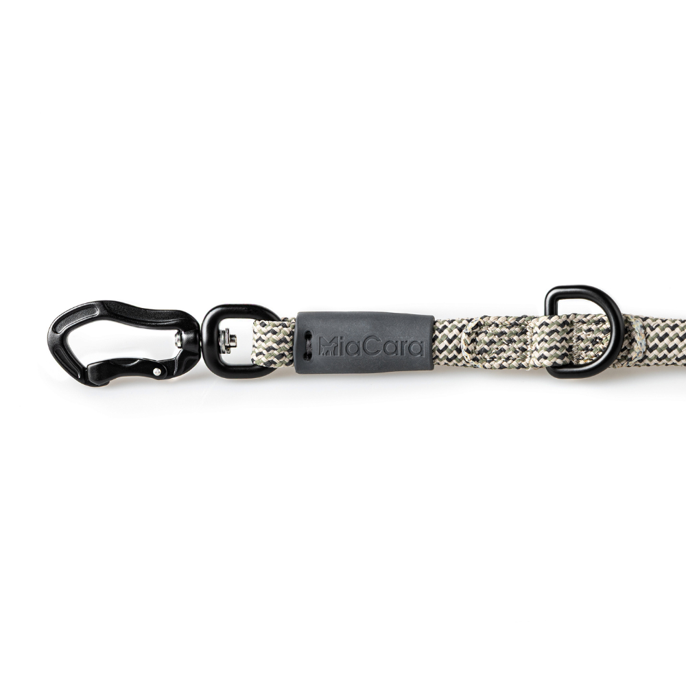 Karabiner & Befestigungsring Führleine MONZA 13 mm Aphalt Greige Grolive - MiaCara