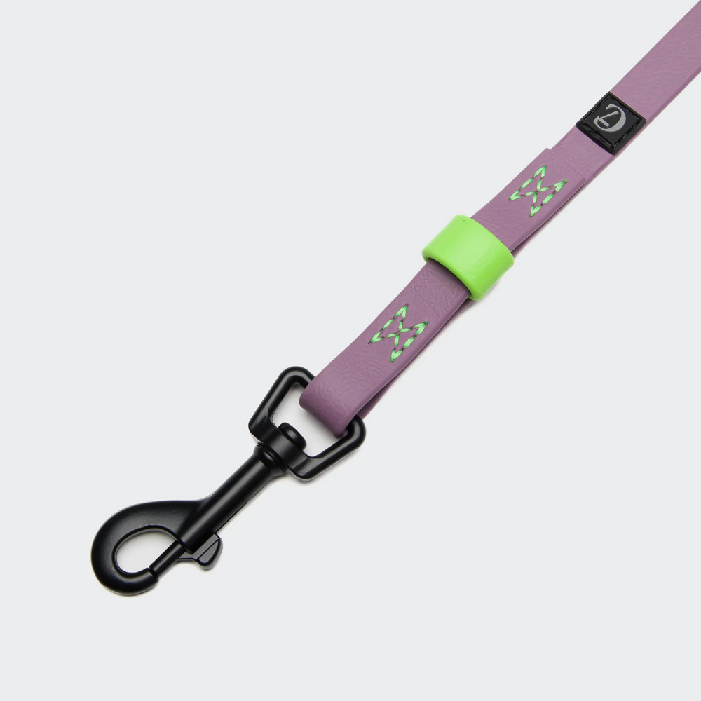 Karabiner Cloud7 Schleppleine BioThane Ipanema Lilac Neon Green