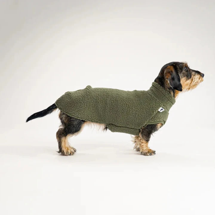 KARMA HUND Teddy Shirt 2.0 für Dackel in Dark Olive
