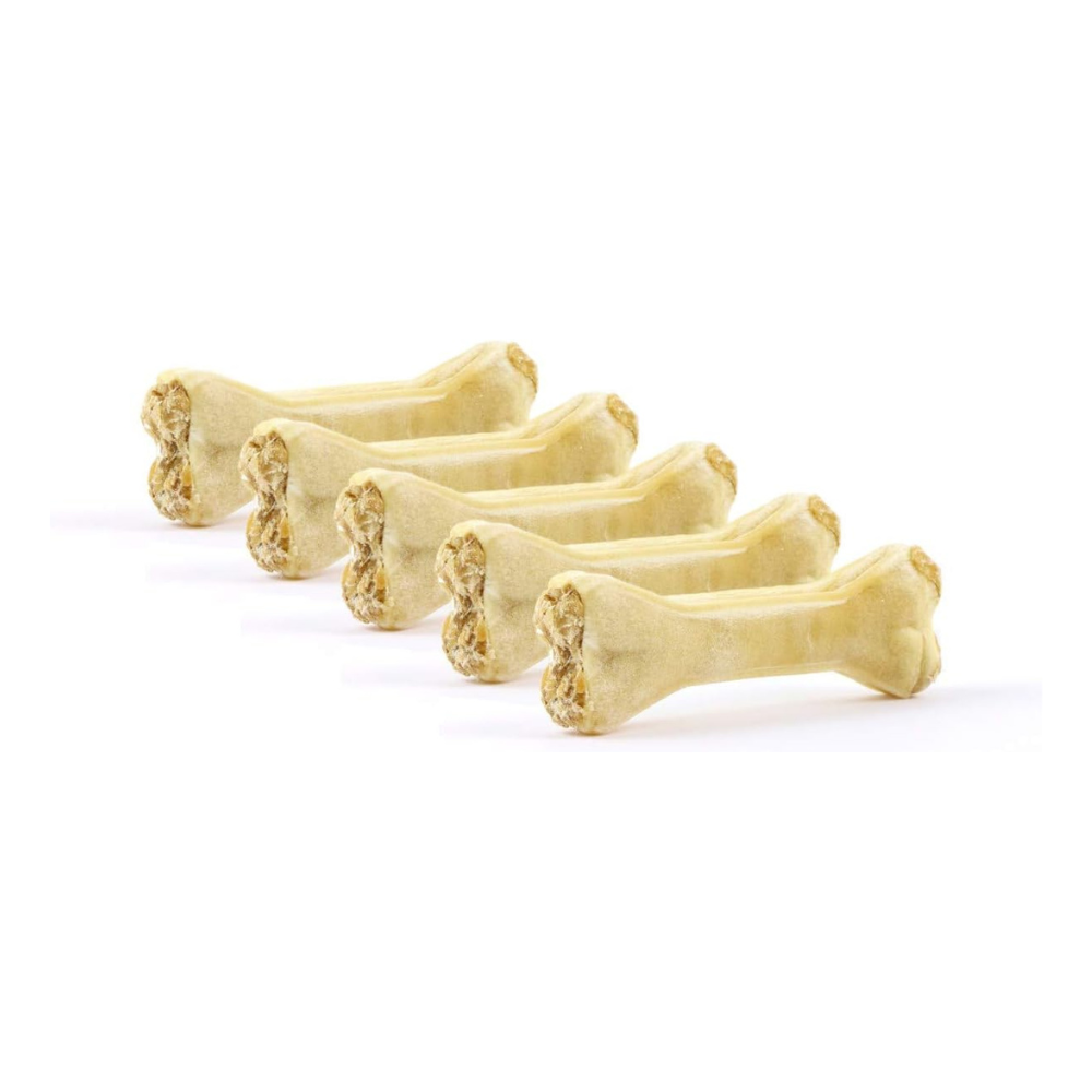 Kauknochen aus Rinderhaut mit Lamm 12 cm - DOGBOSS